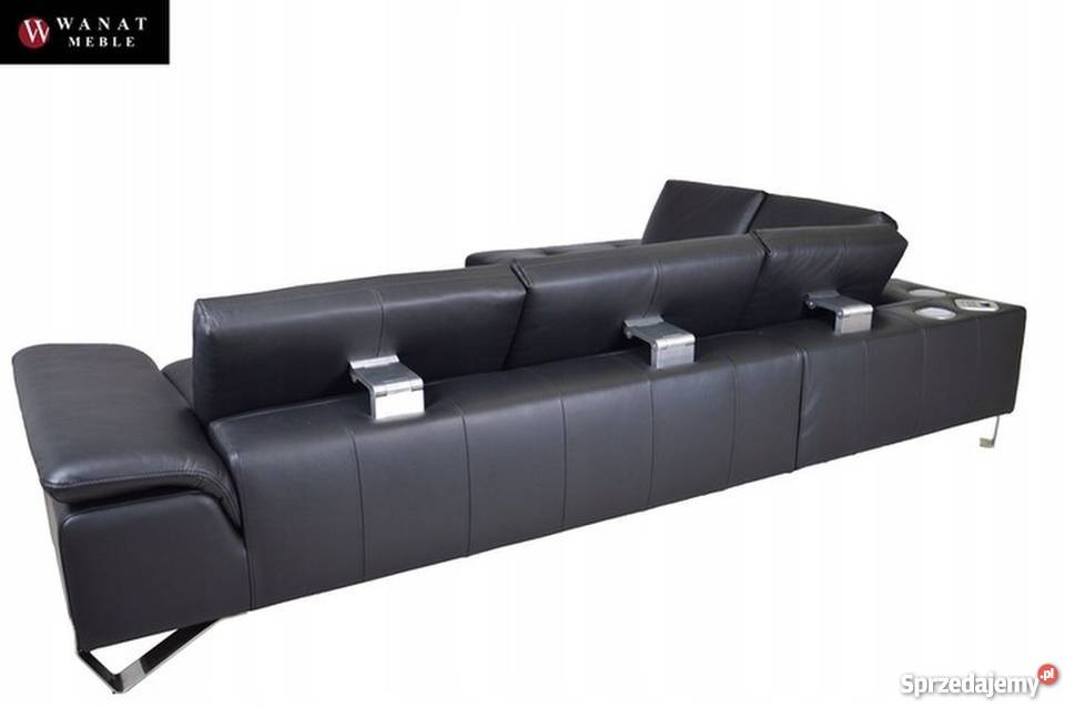 Wypoczynek Colorado Włoski Styl Czarna skóra Komplety wypoczynkowe