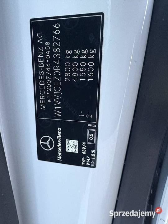 2024 MercedesBenz Vito Extralong 26 faktura vat Zwoleń