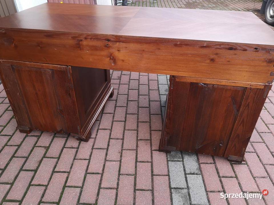 Biurko Dębowe Rozbieralne Jednostronne Stare Swarzędz