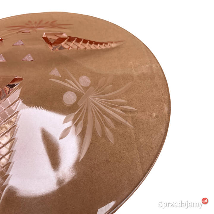 Łososiowa patera art deco Brzozówka Huta Niemen