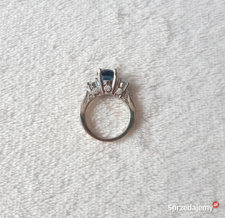 Nowy pierścionek srebrny kolor niebieska morska zachodniopomorskie Szczecin sprzedam