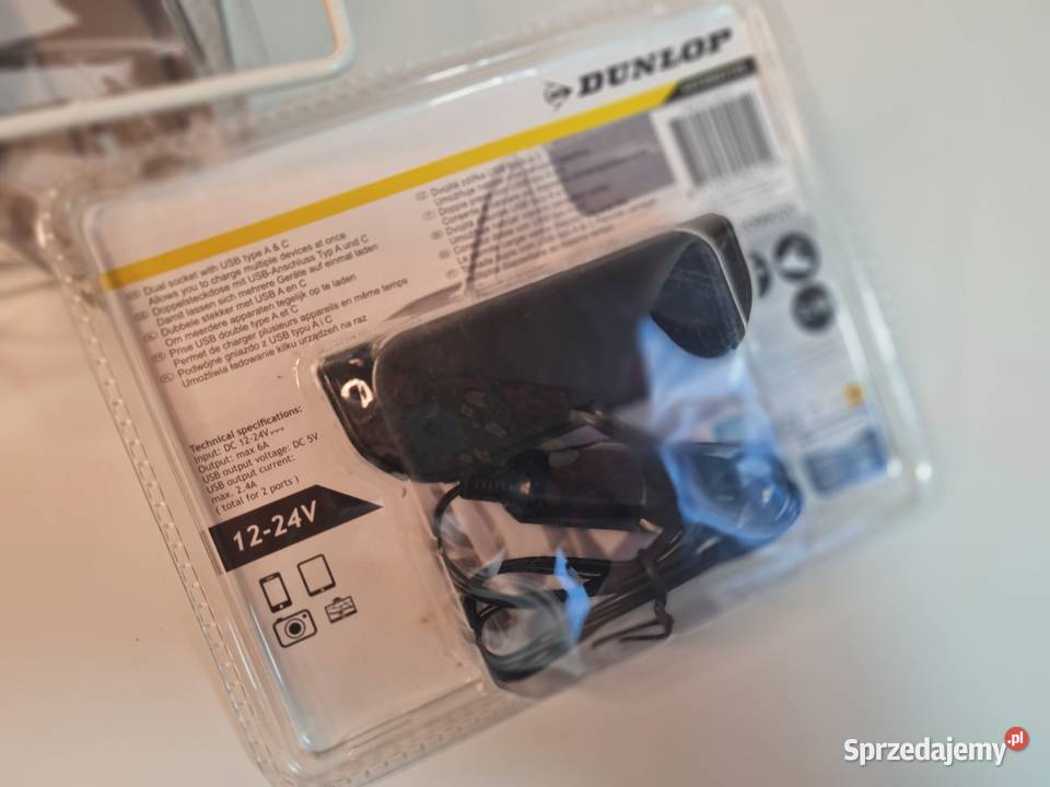 Podwójny rozdzielacz samochodowy Dunlop Ładowarki samochodowe Krasne-Lasocice sprzedam