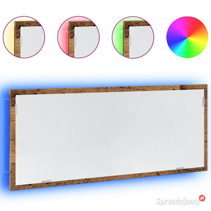 Lustro łazienkowe z LED stare drewno 100x85x37 mazowieckie Warszawa