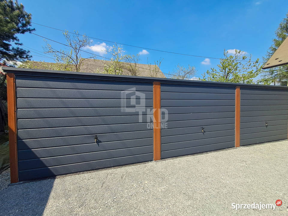 Garaż blaszany 9x5m 3x brama drewnopodobny wielkopolskie Piła