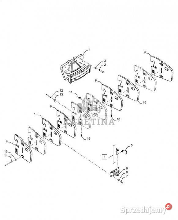 Holland T6090 Obciąźnik 451854A3