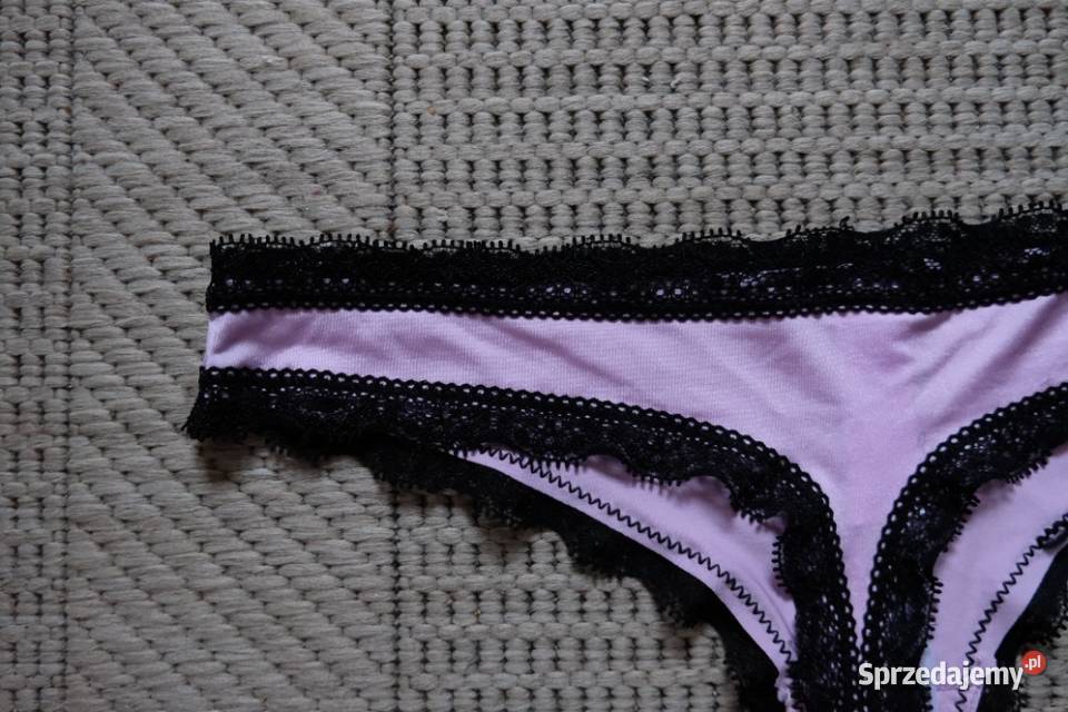 pudrowy satynowa koronkowe koronka stringi sprzedam