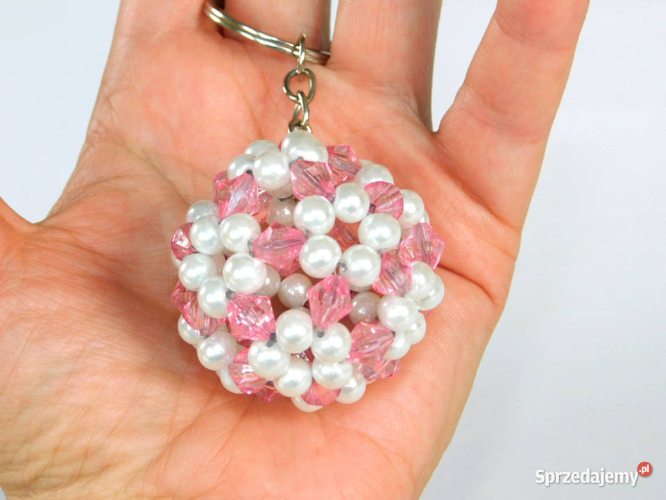 Brelok PIŁKA ręcznie szyty róż jasny pomorskie Dębogórze sprzedam