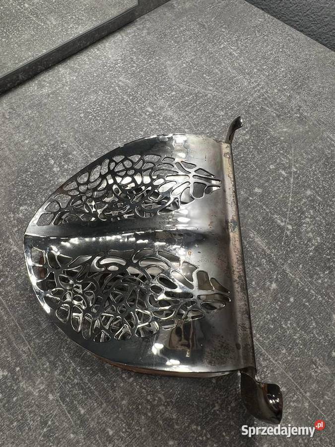 Serwetnik pojemnik na serwetki srebrny vintage Jasło