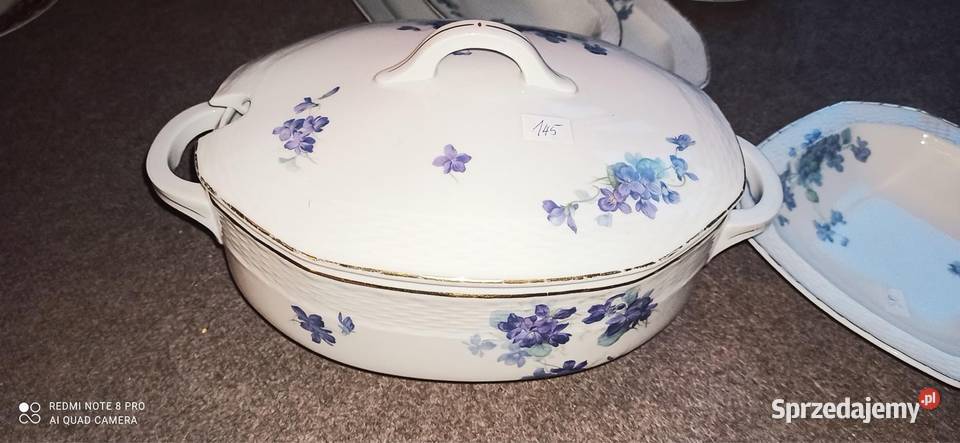Sosjerka Hutschenrouther Fiołki Porcelana i szkło Gdańsk sprzedam