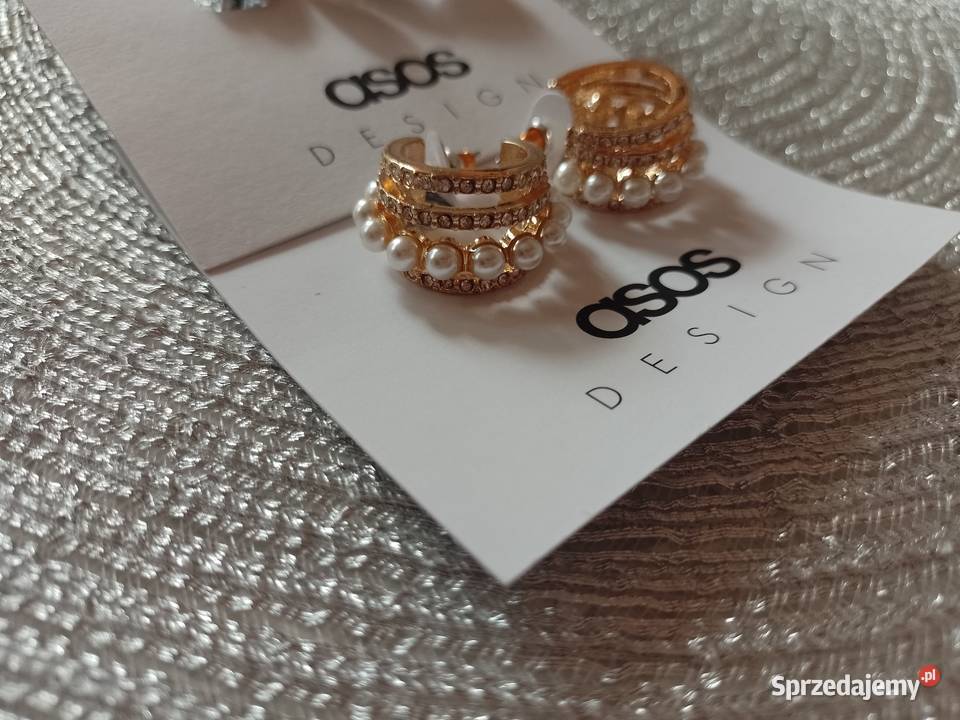 ASOS Bogato zdobione kolczyki z Londynu perły Kraków