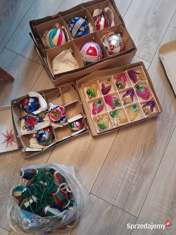 Ozdoby choinkowe bąbki oświetlenie lampki z prl Konstantki sprzedam