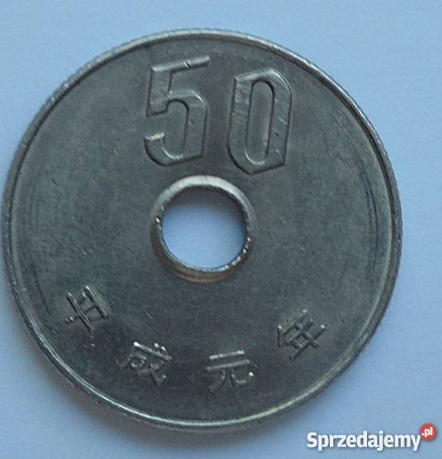 JAPONIA50 YEN1989 r Z OTWOREMCOPPERNIKIEL Legionowo sprzedam