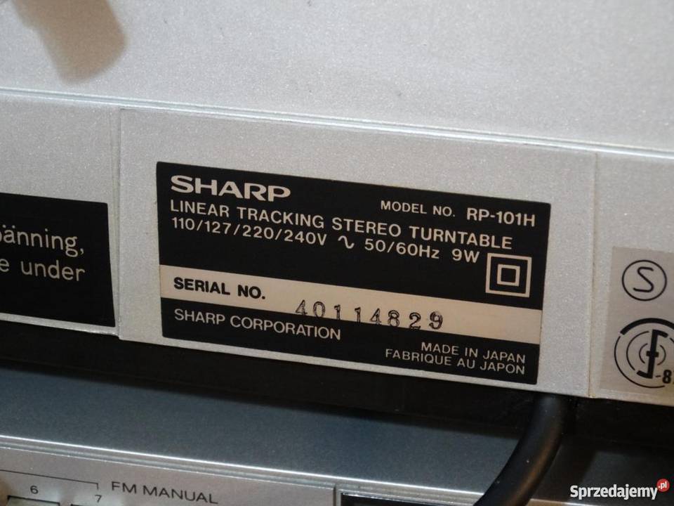 Gramofon tangencjalny Sharp RP101 igła sprawny