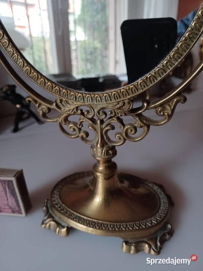 Piękne stojące lustro mosiężne Poznań
