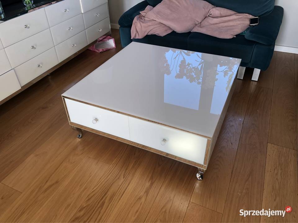 Stolik kawowy biały glamour nowoczesny Kępno