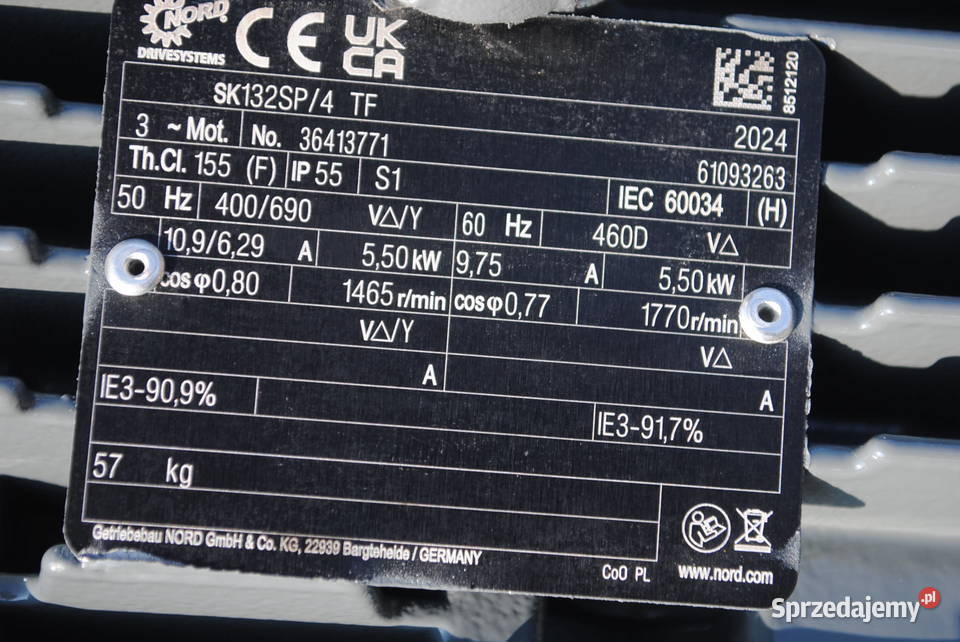 Motoreduktor 55kw 81obrmin Firmy NORD Kargowa sprzedam