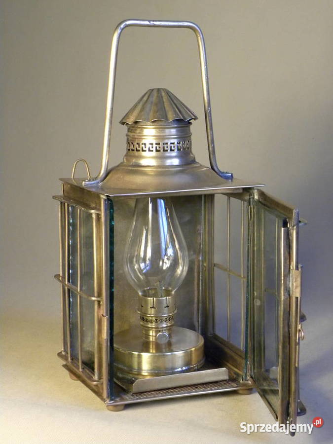 Stara duża mosiężna lampa latarnia naftowa dolnośląskie Legnica