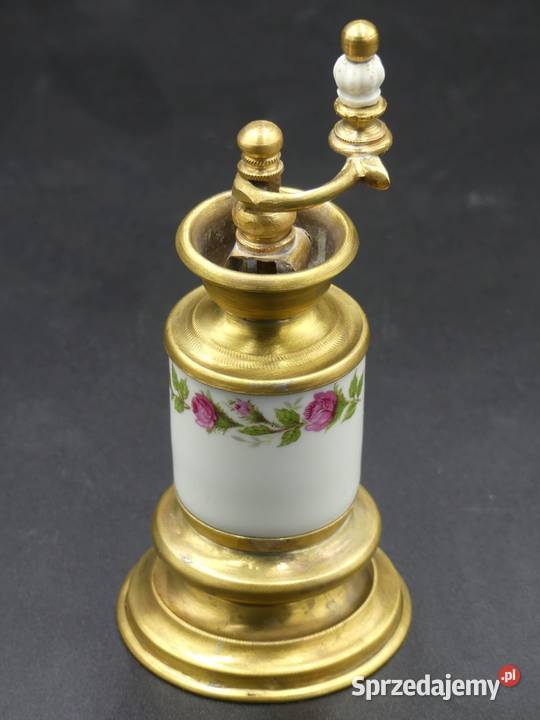 Piękny młynek do pieprzu z różami porcelana i