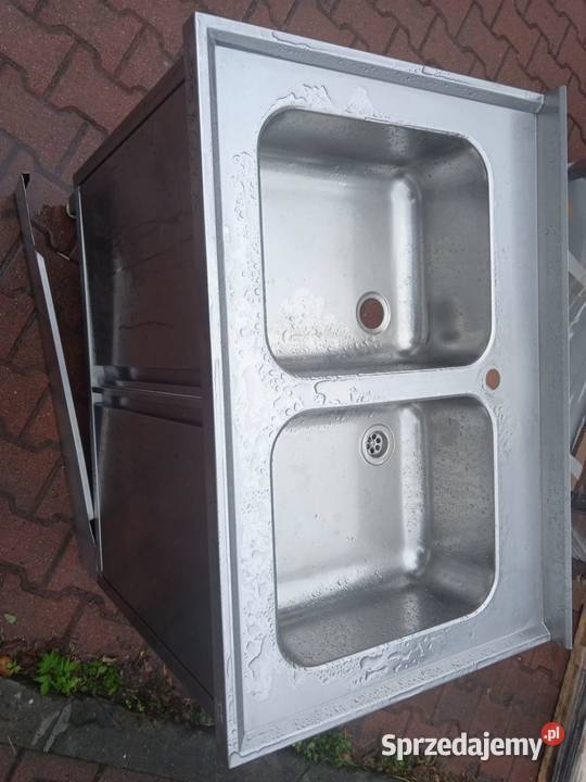 Stół z 2 zlewami drzwi skrzydłowe 90x60x85 Gastronomia Wrocław