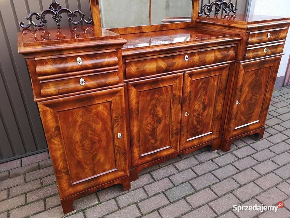 Kredens Komoda Biedermeier Ludwik Filip Politura Swarzędz