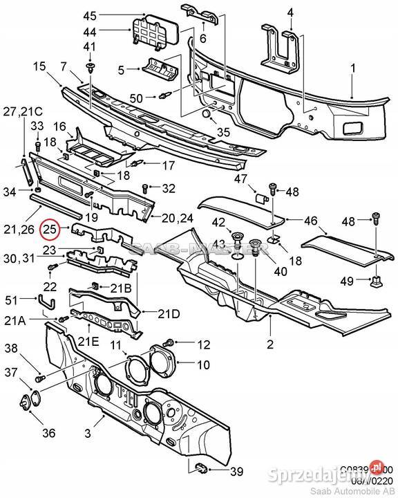 ELEMENT PASA PRZEDNIEGO SAAB 9000 lubelskie