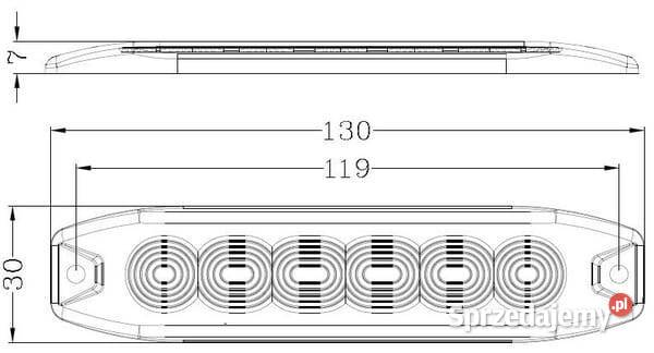 Lampa ostrzegawcza LED prostokątna 1030V Kamionna