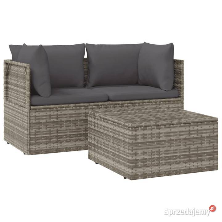 3cz zestaw wypoczynkowy do ogrodu poduszki szary Warszawa