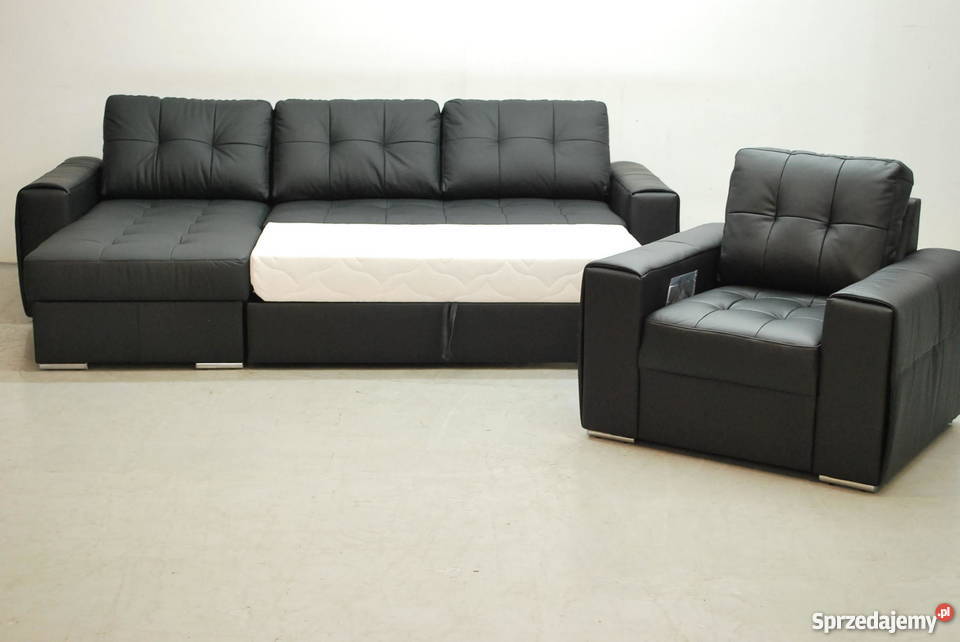 SKÓRA NATURALNA NAROŻNIK Z FSPANIA fotel 6605 Komplety wypoczynkowe Poznań sprzedam