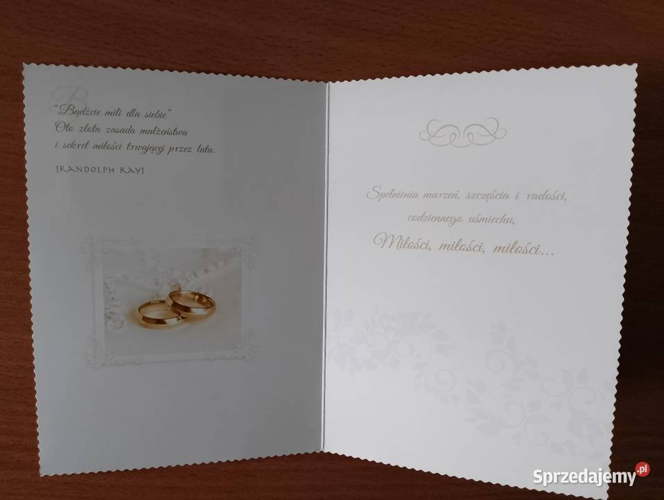 Kartka okolicznościowa z życzeniami W DNIU ŚLUBU Kartki okolicznościowe Oborniki