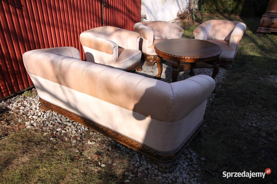 Antyczny komplet tapicerowany neorenesans sofa dolnośląskie Wrocław sprzedam