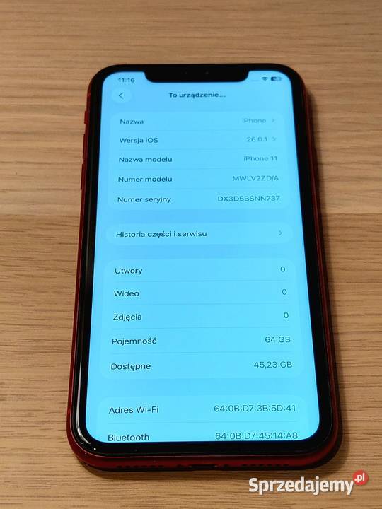 iPhone 11 64GB 95 Czerwony Idealny Stan Warszawa