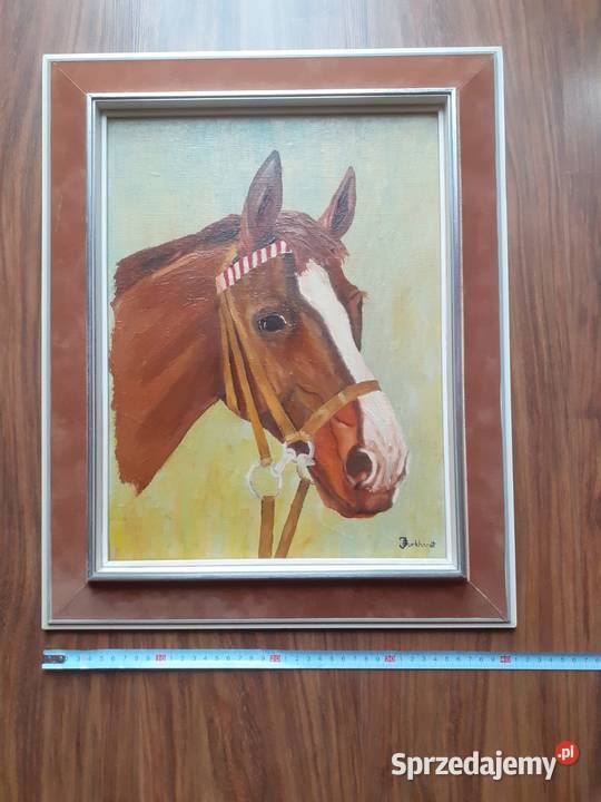Obraz konia w ramie odcienie brązowego