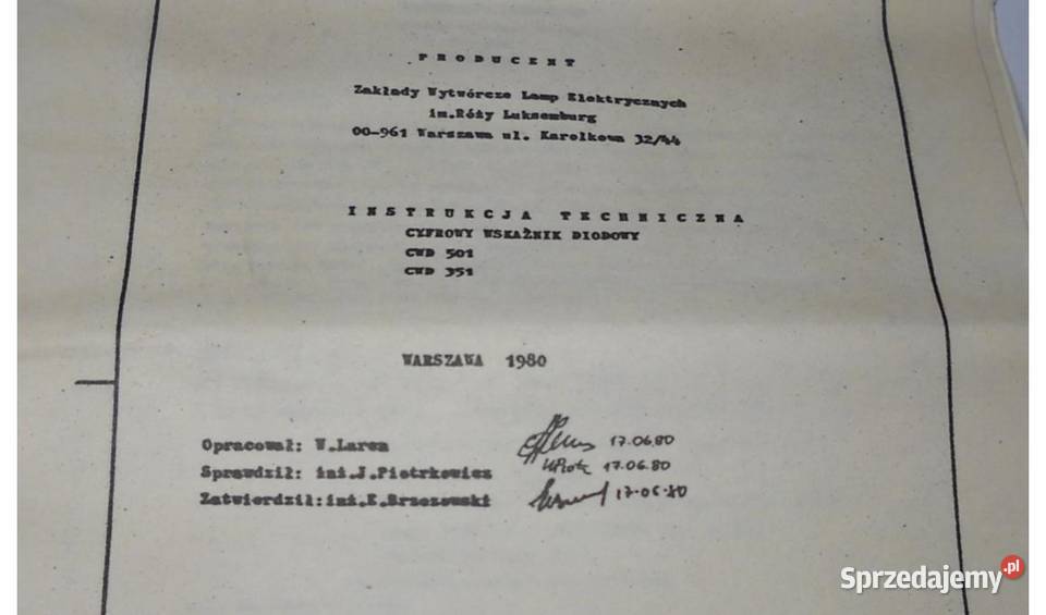 Instrukcja techniczna CWD501 i CWD351 POLAMP pomorskie Gdańsk