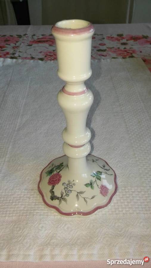 piękny porcelanowy świecznik angielska inny kolor