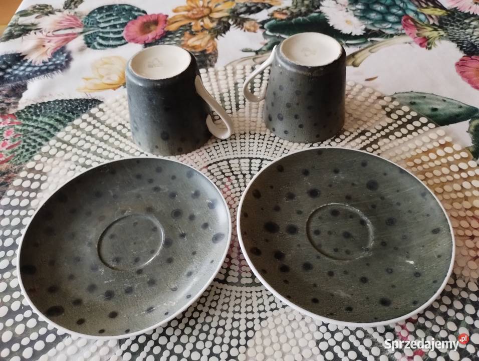 PRL filiżanki do kawy kropki Ćmielów Pruszków 2 łódzkie Łódź