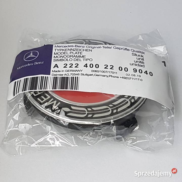 dekielek MERCEDES BENZ 75mm dekle red oryginalny Bełchatów