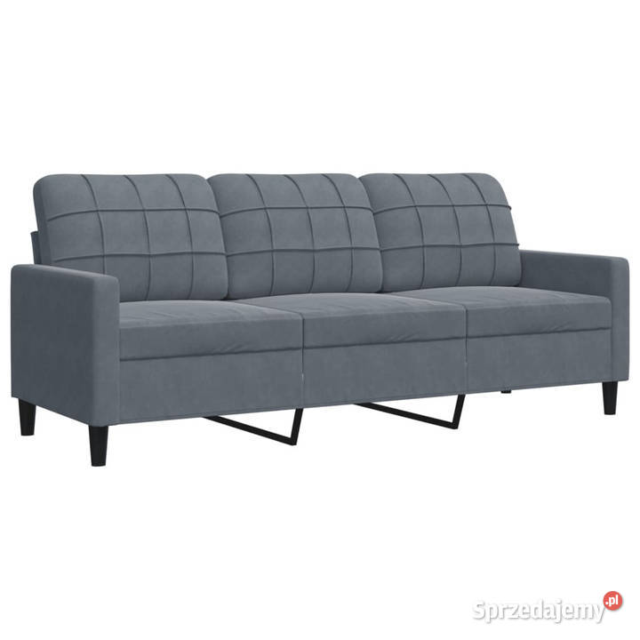 Sofa 3osobowa ciemnoszara 180 obita aksamitem Warszawa