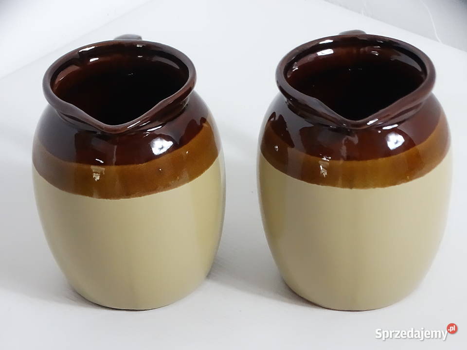 Zestaw Dwóch Solidnych Ceramicznych Dzbanków Dzbanki, karafki i mleczniki