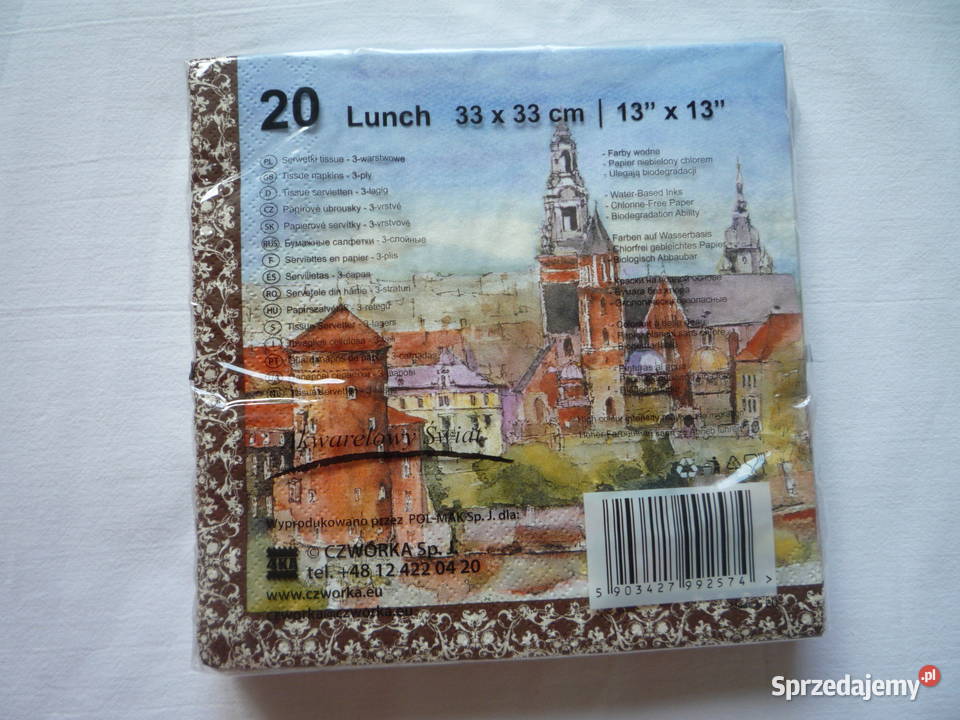 Serwetki papierowe Kraków 20 sztuk zachodniopomorskie Szczecin