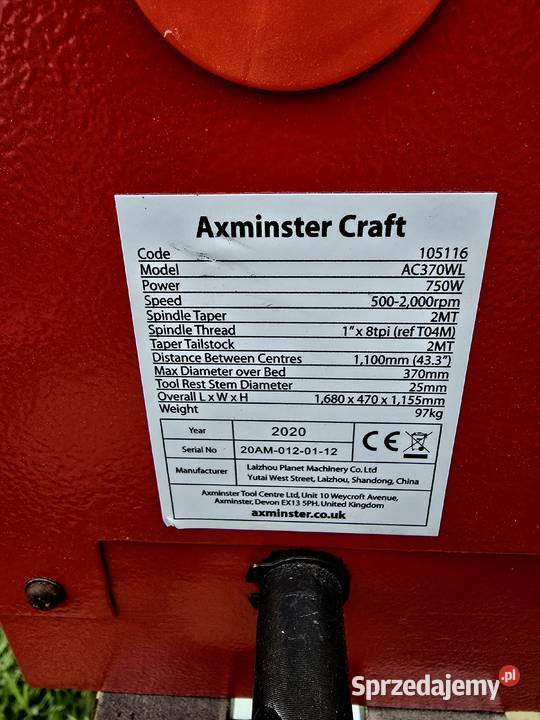 Tokarka do drewna Axminster Craft 230V długie Zamość