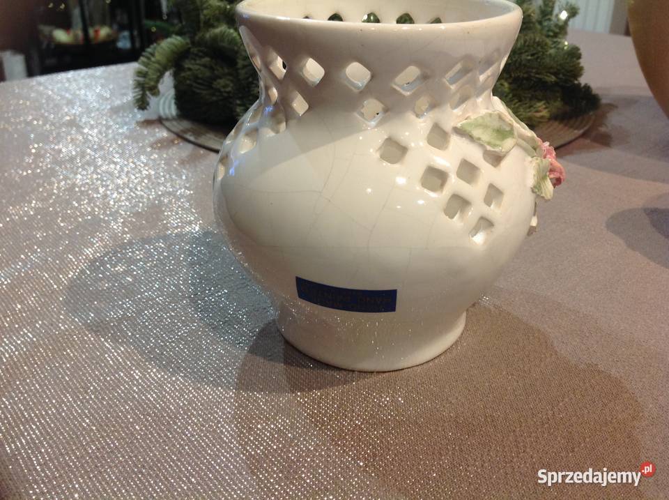 Wazon Ażurowy CERAMIC MANUFAKTURE Sygnowany Nowa Sól