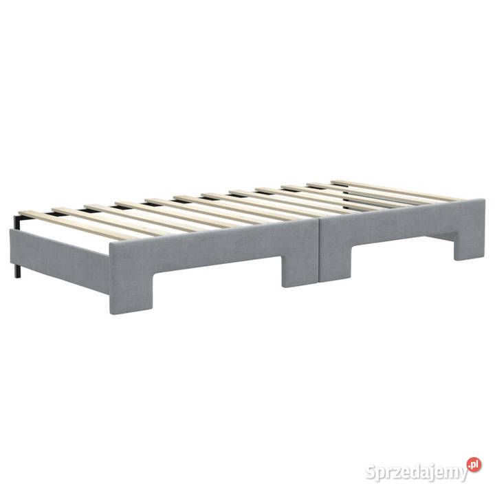 Sofa rozsuwana z szufladami jasnoszara tkanina sprzedam