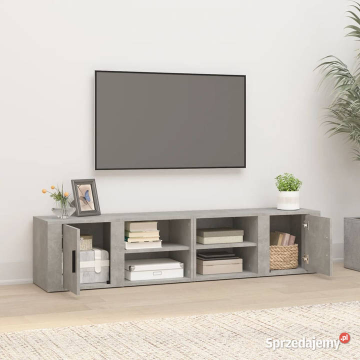 Szafki pod telewizor 2 szarość betonu 80x315x36 mazowieckie Warszawa