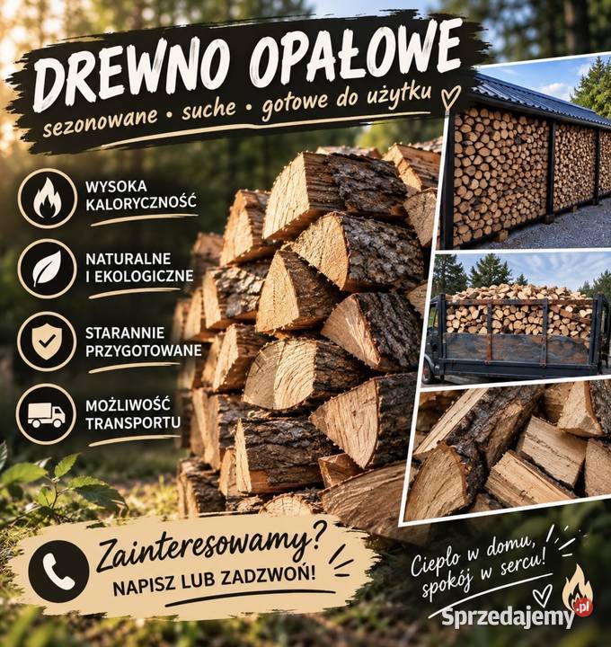 Sprzedaż drewna Kotły i Piece CO Ostrołęka sprzedam