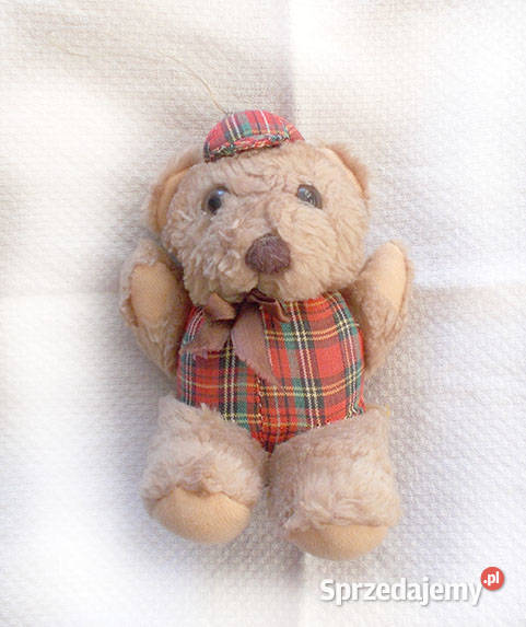 mały miś maskotka vintage miś zawieszka pluszowy