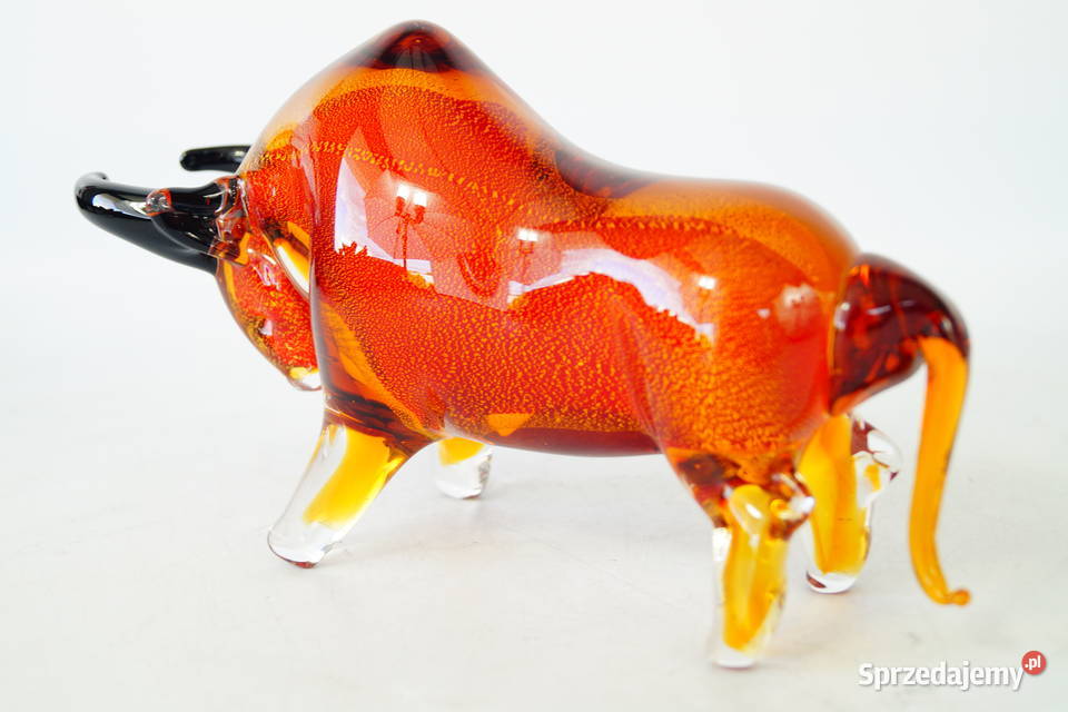 Figura Murano style BYK BYCZEK czerwony giełda Gizałki