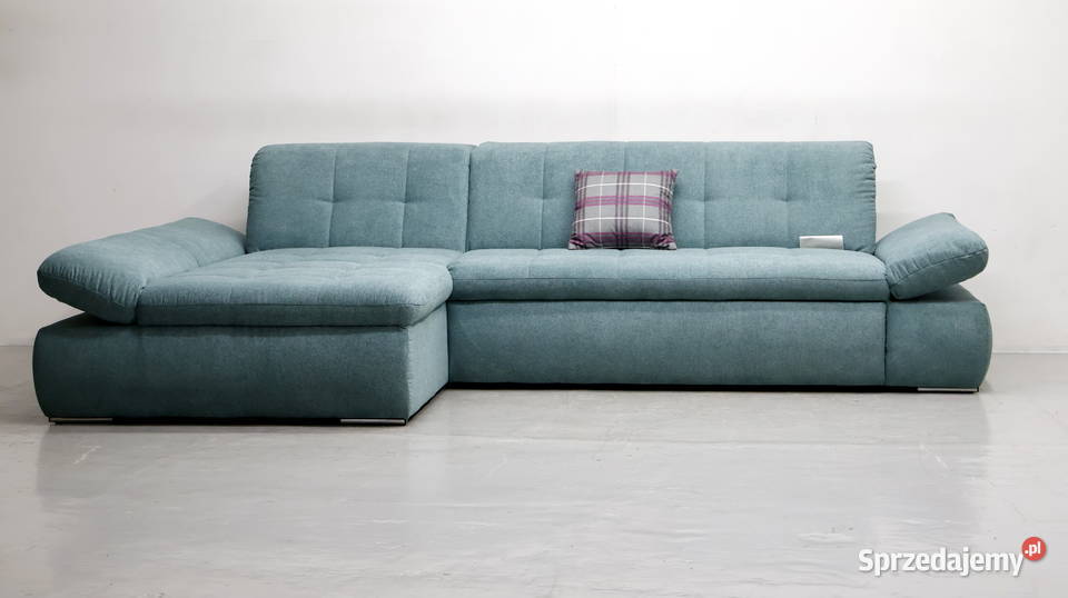 TJX Narożnik z funkcją spania morski kolor Poznań