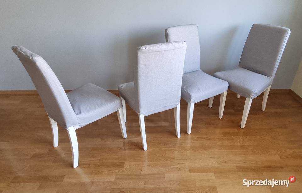 4x KRZESŁO IKEA HENRIKSDAL białe szare krzesła wielkopolskie Kalisz