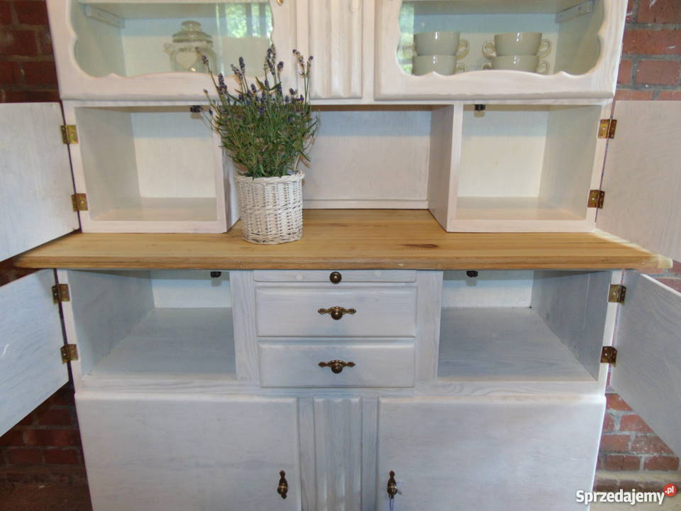 ODRESTAUROWANY finezyjny kredens bielony Piękny Toruń