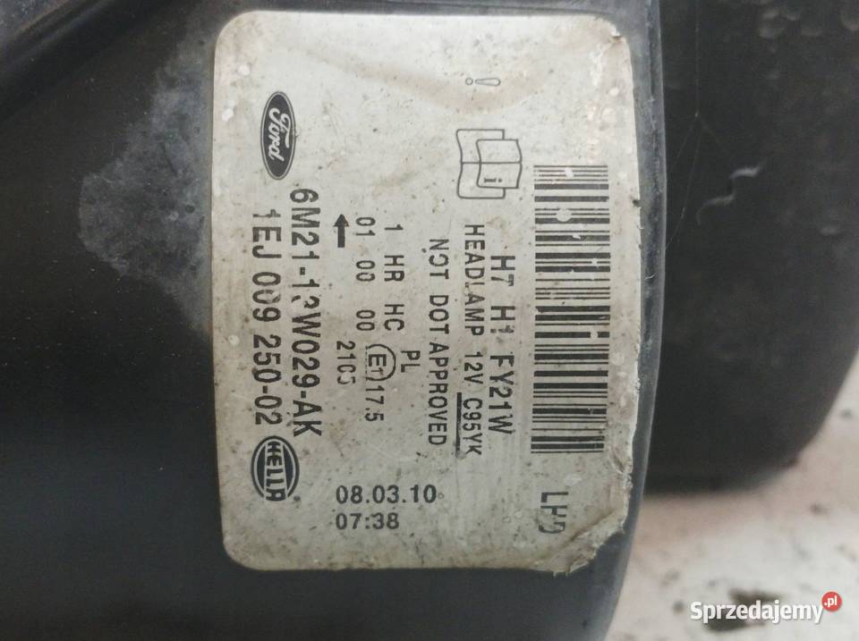 LAMPA PRZÓD PRAWA EU 6M2113W029AK Ford S I Lampy przednie
